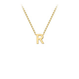 Petite Initial Pendants in Yellow Gold + Chain