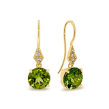 Peridot & Diamond Shepherd Hook Earrings