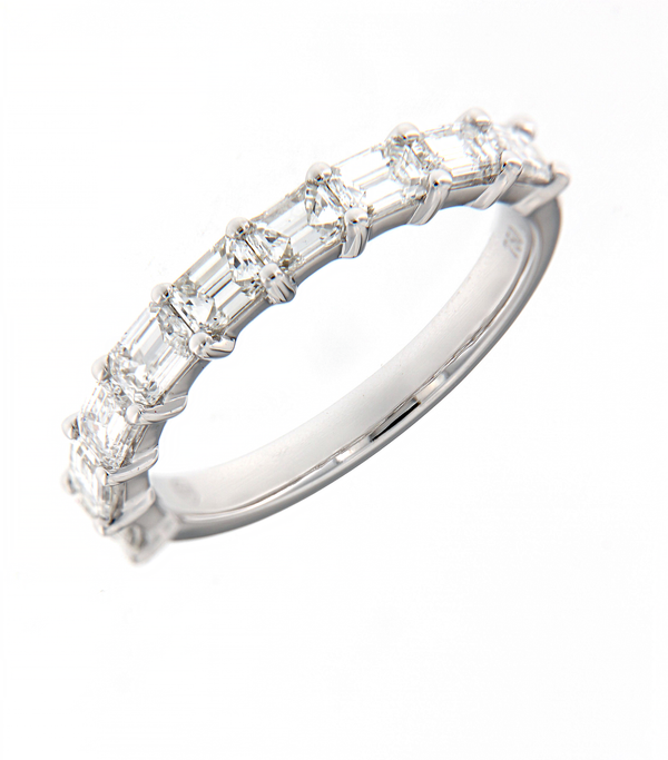 Wedding Band with Emerald Cut Diamonds