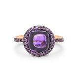 Rose Gold, Amethyst & Purple Sapphire Ring