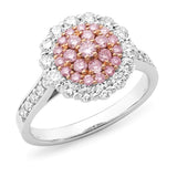 Pink Caviar Pink Diamond Cluster Halo Ring