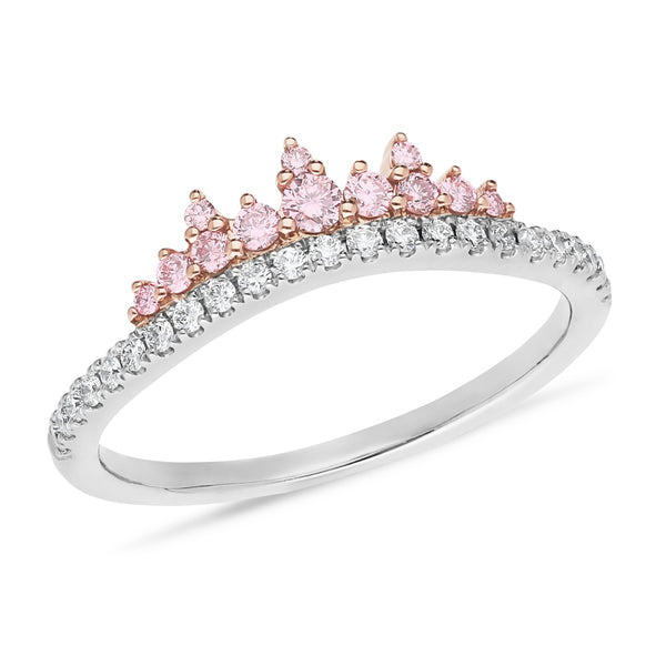 Fancy Claw Set Pink Diamond Wedding Ring