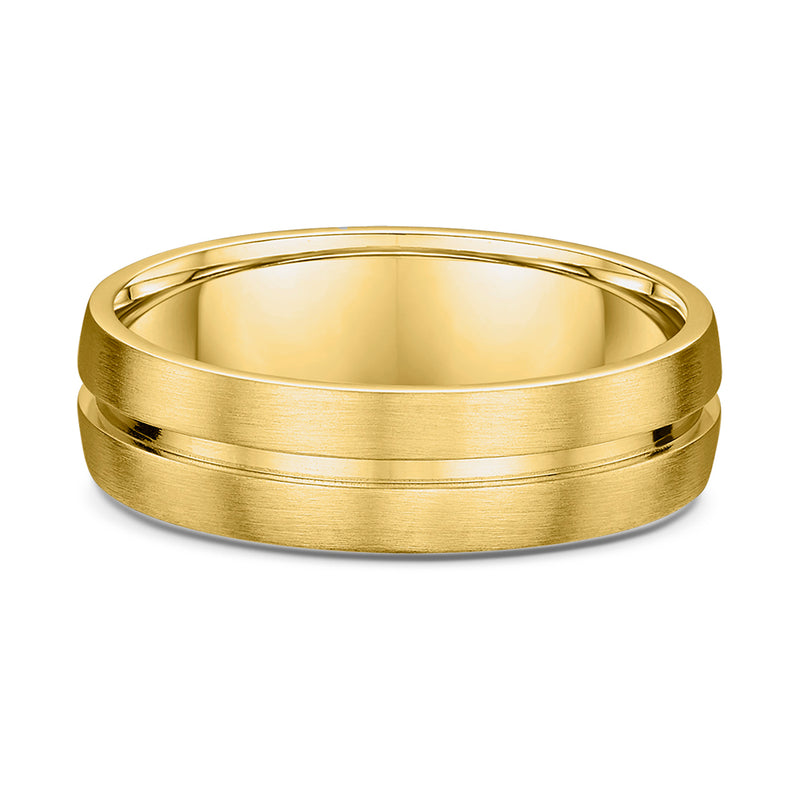 Yellow Brushed & Polished - Men's Wedding Ring