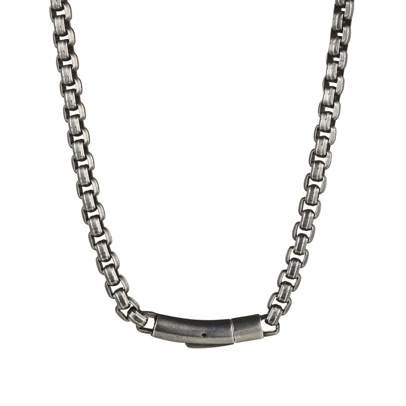 Ion Plated Gun Metal Stainless Steel Rope Neck Chain 50cm