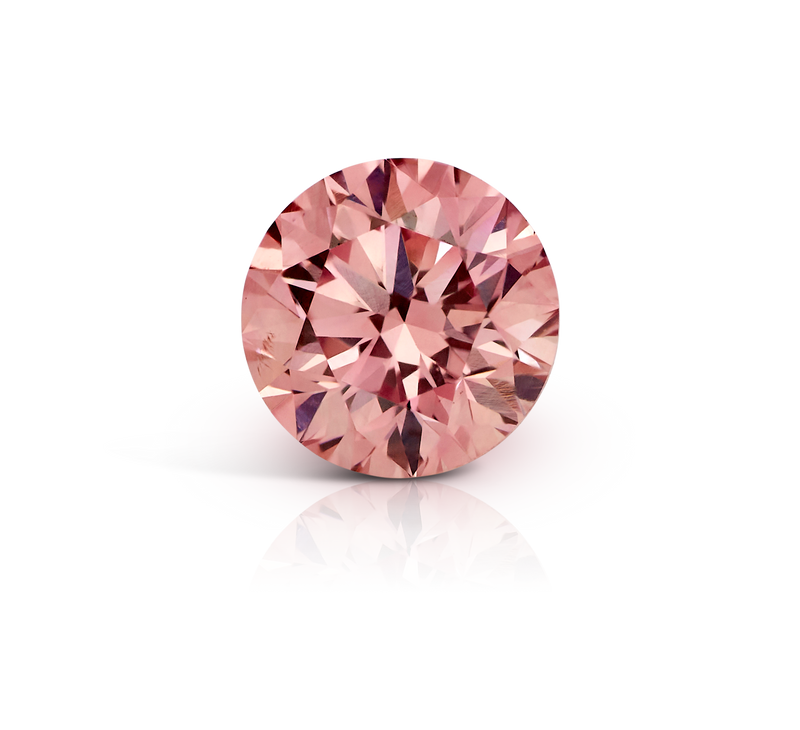 Pink Diamond Round Brilliant Cut 0.10ct 4PR/VS2 Argyle Mined Diamond