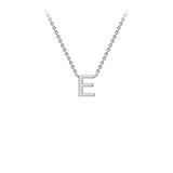 Petite Initial Pendants in White Gold + Chain