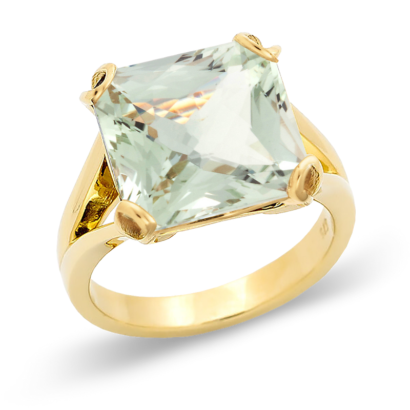 Green amethyst gold ring deals