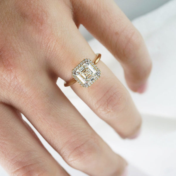 Asscher Cut Diamond Halo Engagement Ring