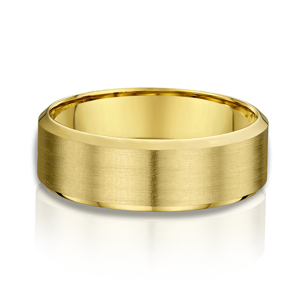 Yellow Gold Brushed Finish Men's Wedding Ring