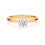 Ashley-Yellow Gold-Round Brilliant Cut Four Claw Set Solitaire Diamond Engagement Ring