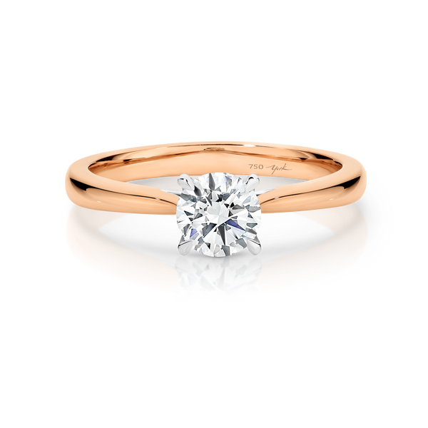 Ashley-Rose Gold-Round Brilliant Cut Four Claw Set Solitaire Diamond Engagement Ring