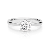 Lab Grown Ashley-White Gold-Round Brilliant Cut Four Claw Set Solitaire Diamond Engagement Ring