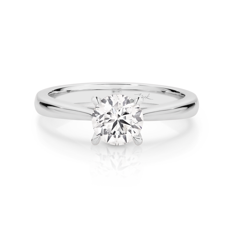 Lab Grown Ashley-White Gold-Round Brilliant Cut Four Claw Set Solitaire Diamond Engagement Ring