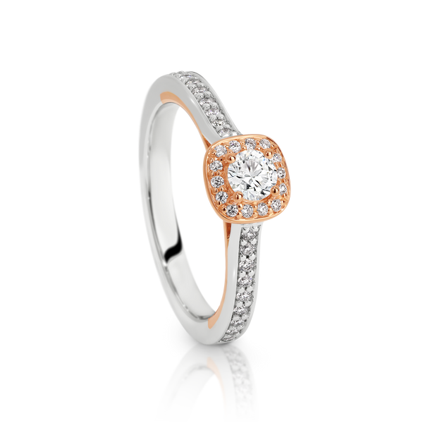 Argyle Mined Diamond Halo Ring