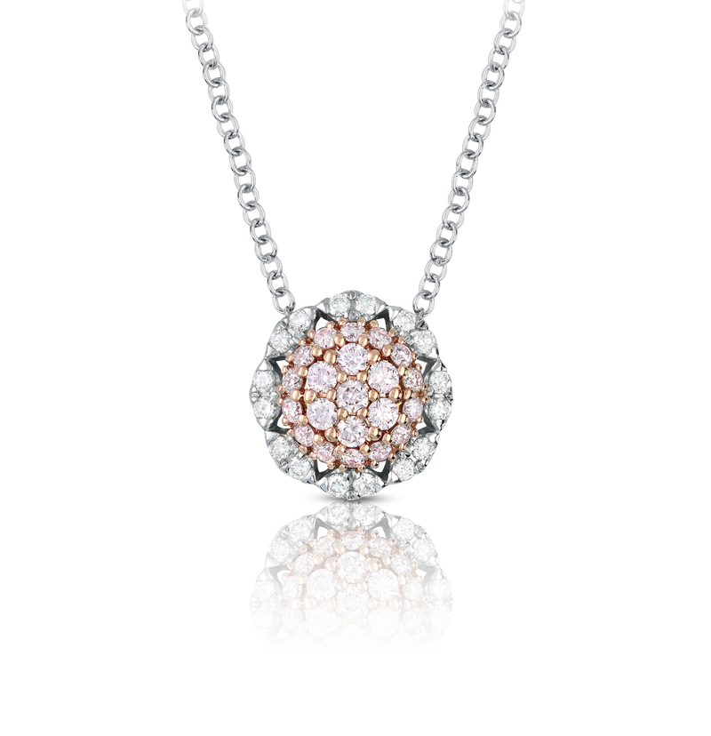 Blush Jasmine Diamond Fancy Halo Necklace