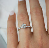 Chloe-White Gold-Round Brilliant Cut Six Claw Set Solitaire Diamond Engagement Ring