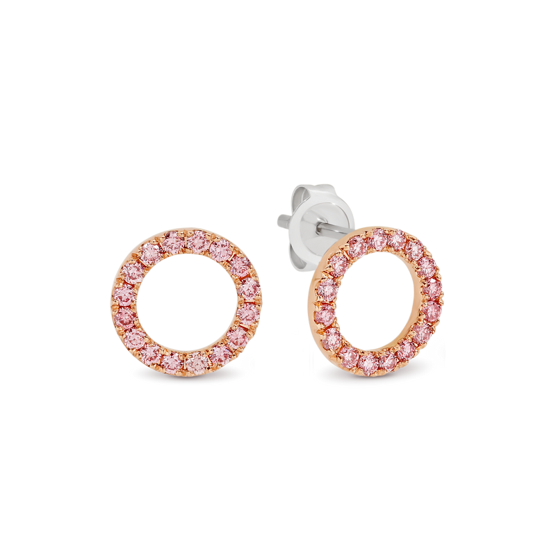 Classic Pink Diamond Perpetual Circle Earrings
