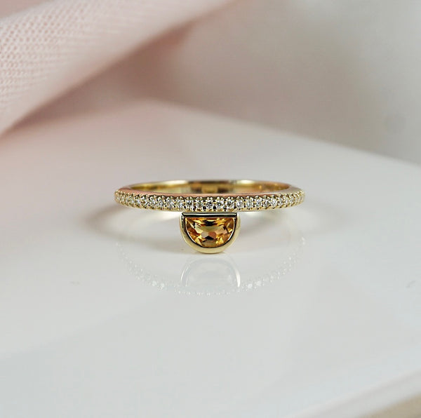 Citrine & Diamond Dress Ring