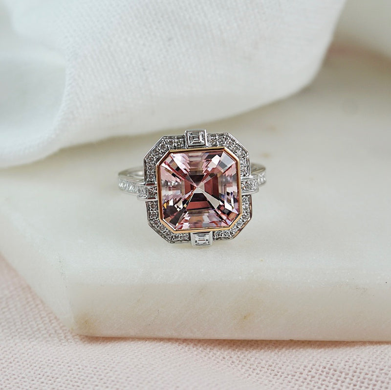 'Gatsby' Morganite & Diamond Ring