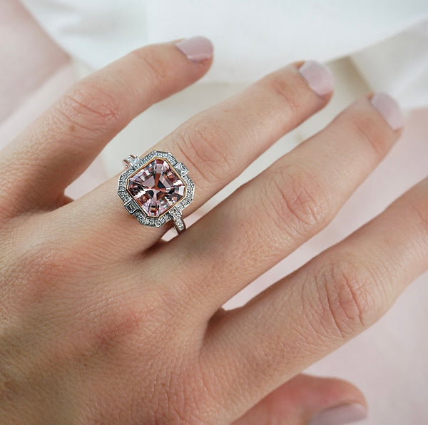 Gatsby Morganite & Diamond Ring