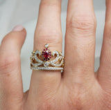 Ruby & Diamond Crown Ring