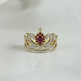 Ruby & Diamond Crown Ring