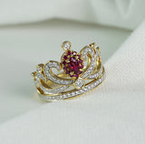 Ruby & Diamond Crown Ring