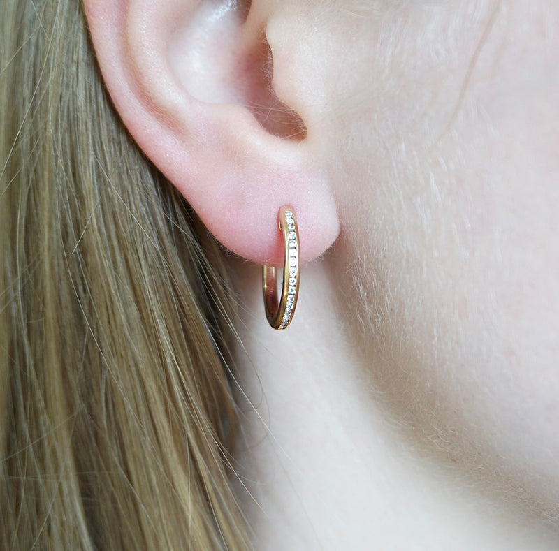 Argyle Mined Diamond Hoop Huggie Earrings