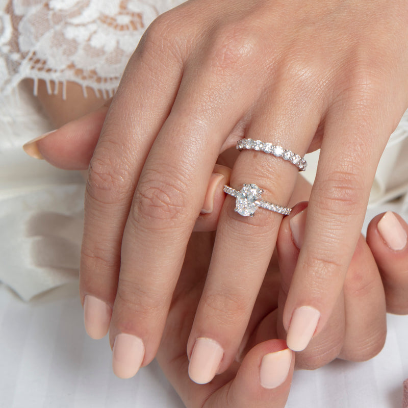 Oval Shape Moissanite Diamond Engagement Ring - Shraddha Shree Gems