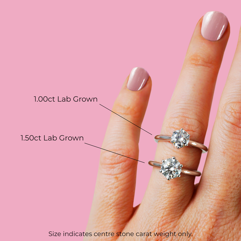 Lab Grown Chloe-Yellow Gold-Round Brilliant Cut Six Claw Set Solitaire Diamond Engagement Ring