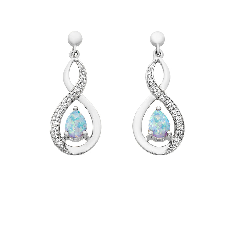 Created Opal & Diamond Earrings