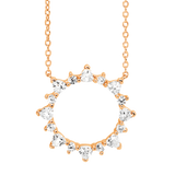 Open Circle Cubic Zirconia Pendant & Chain