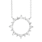 Open Circle Cubic Zirconia Pendant & Chain