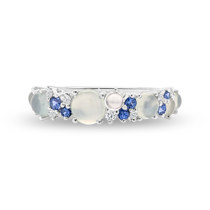 Sapphire, Aquamarine & Chalcedony Ring