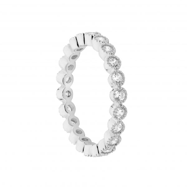 Cubic Zirconia Crown Set Eternity Ring