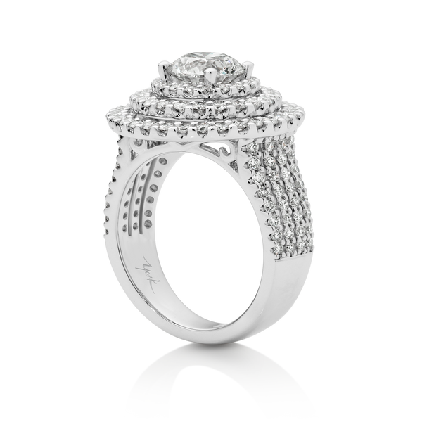 'Trinity' Triple Halo Statement Diamond Ring