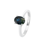 'Marla' Oval Cut Australian Parti Sapphire Solitaire Ring