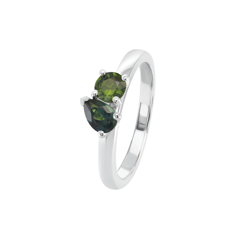 La Deux Australia Blue & Green Sapphire Ring