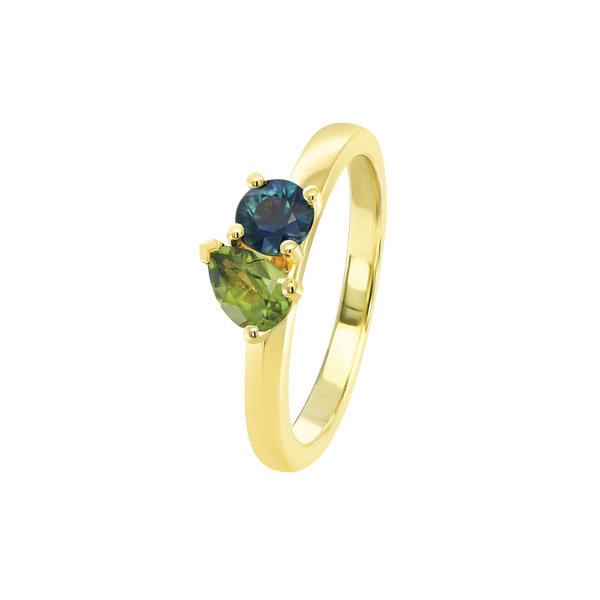 La Deux Australian Green & Blue Sapphire Ring