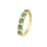 'Kaia' Australian Teal Sapphire & Diamond Ring