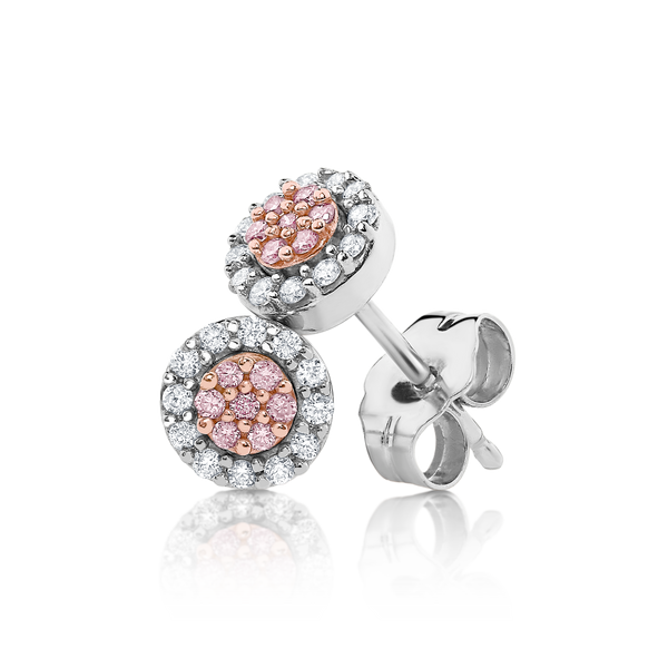 Pink Caviar Pink Diamond Cluster Earrings