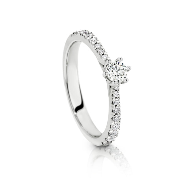 Mined Diamond Engagement Ring
