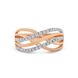 Rose Gold Multi Strand Dress Ring