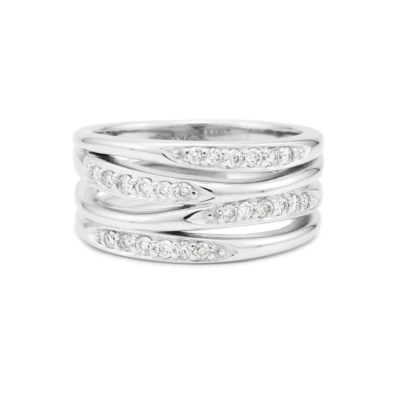 White Gold Multi Band Diamond Dress Ring