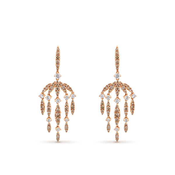 Chandelier Champagne Diamond Multi Strand Earrings