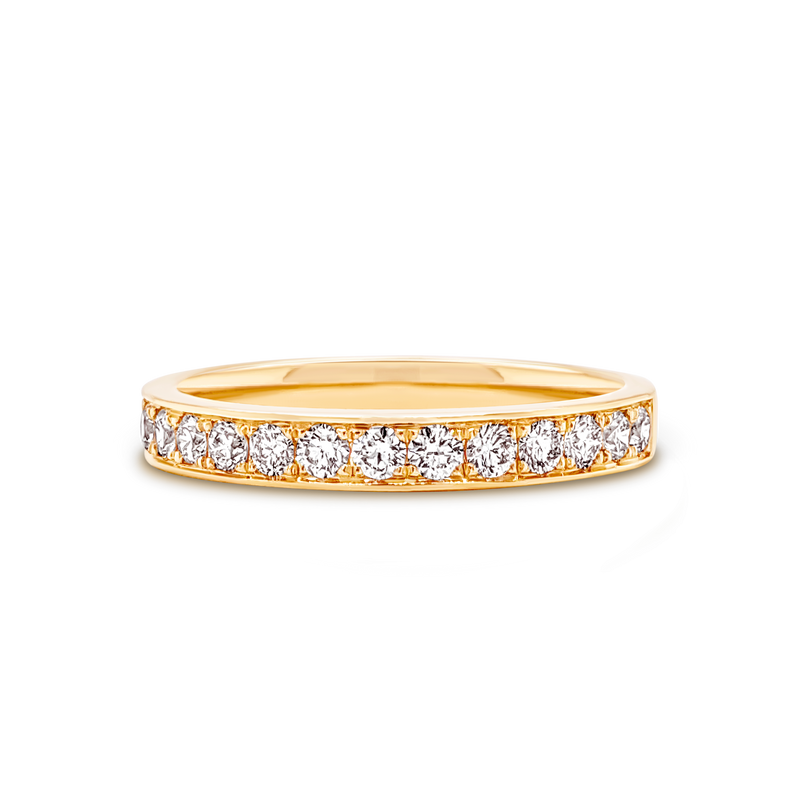 Grain Set Yellow Gold Diamond Wedding Ring York Jewellers AU