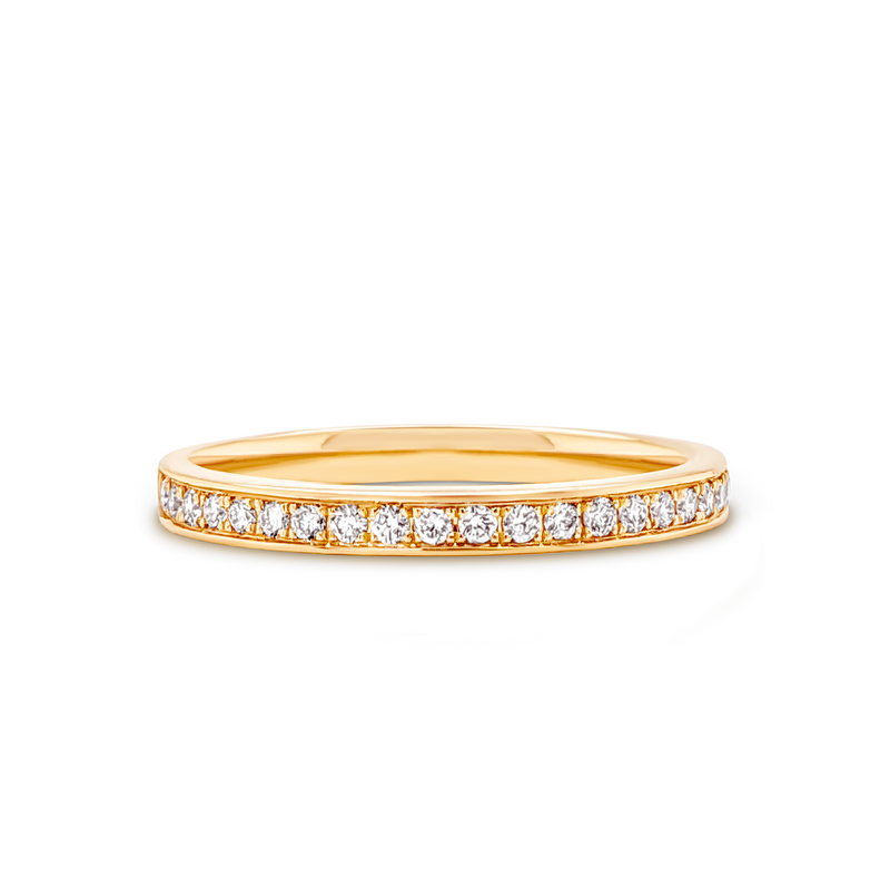 Grain Set Yellow Gold Diamond Wedding Ring